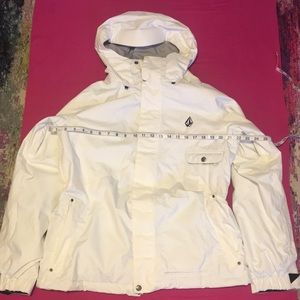 VOLCOM white ski snowboard winter jacket W size L EUC